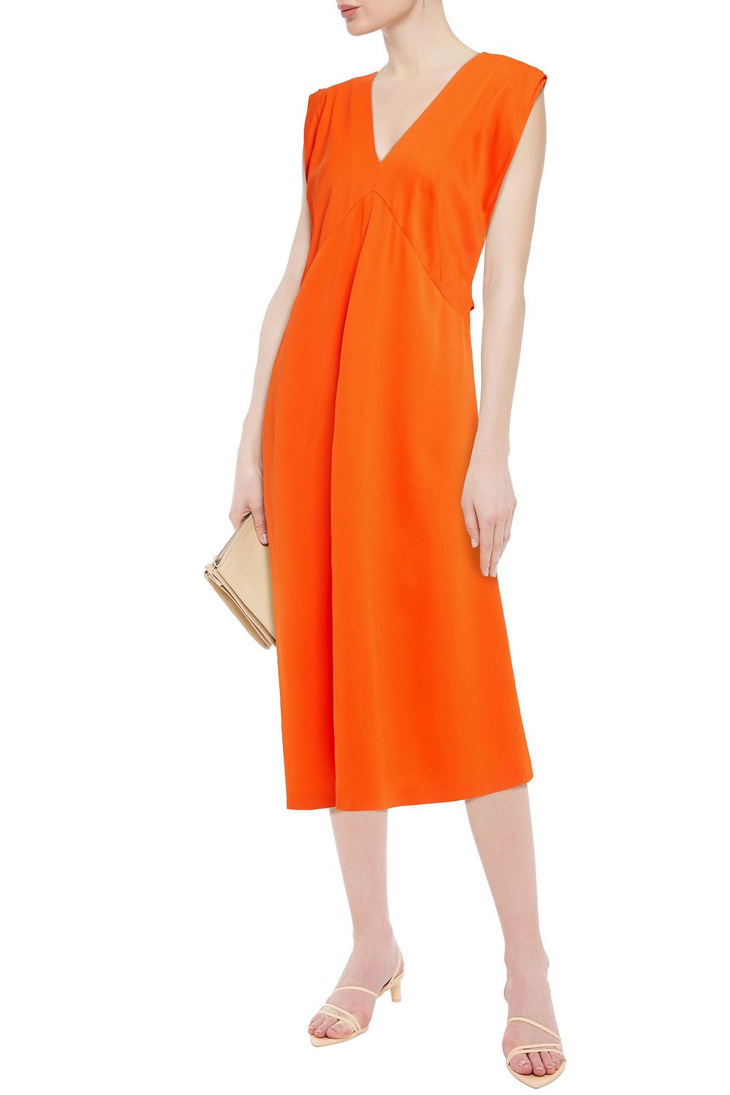 JOSEPH Sienna button-detailed cady midi dress