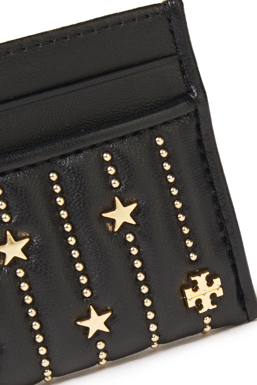 TORY BURCH Studded embossed leather cardholder