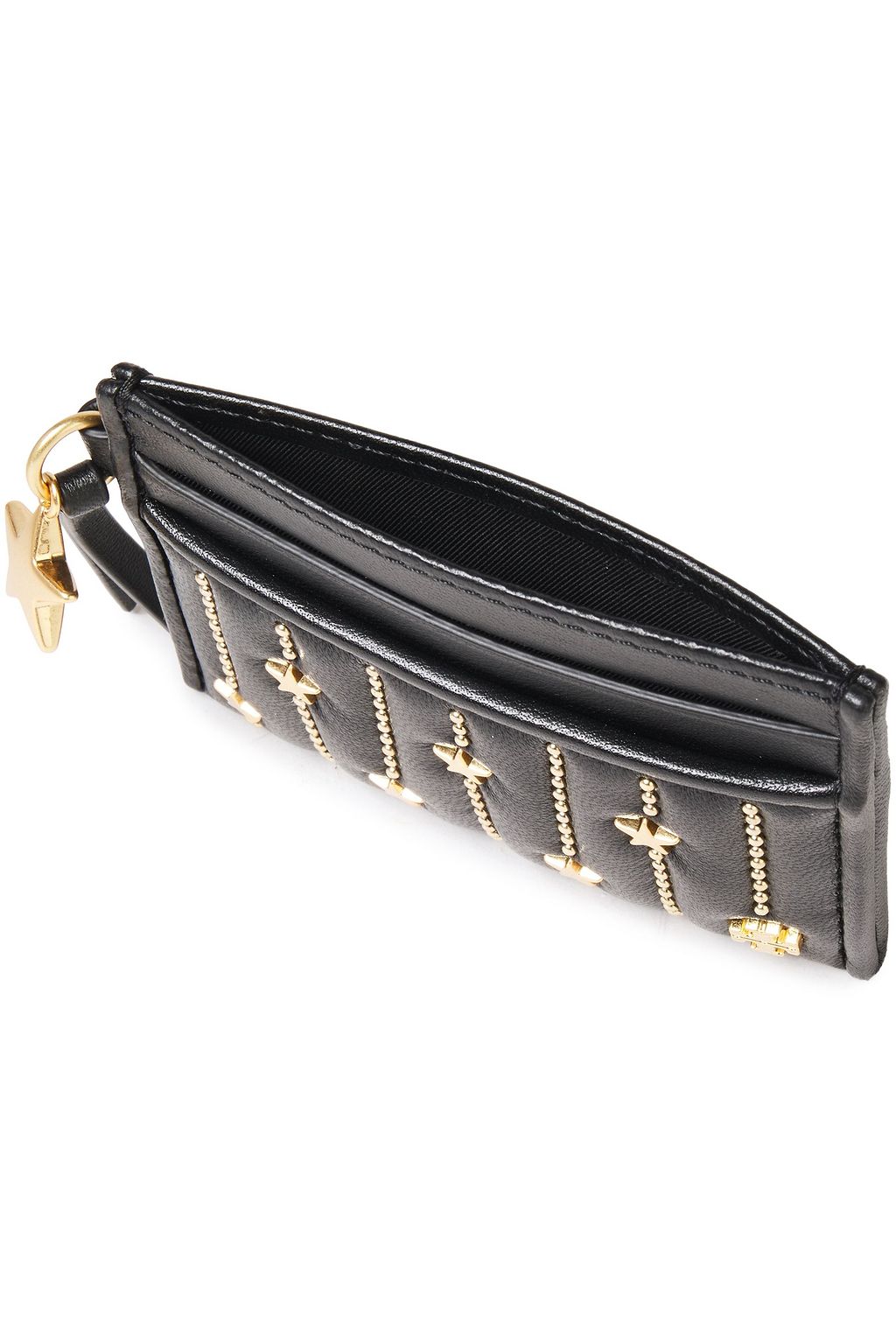 TORY BURCH Studded embossed leather cardholder