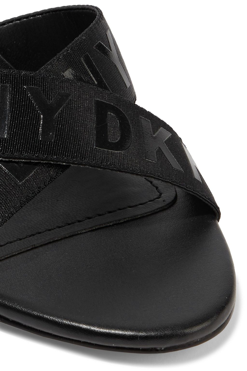 DKNY Ivy logo-print woven and leather sandals