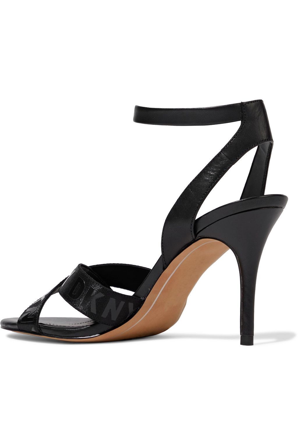 DKNY Ivy logo-print woven and leather sandals