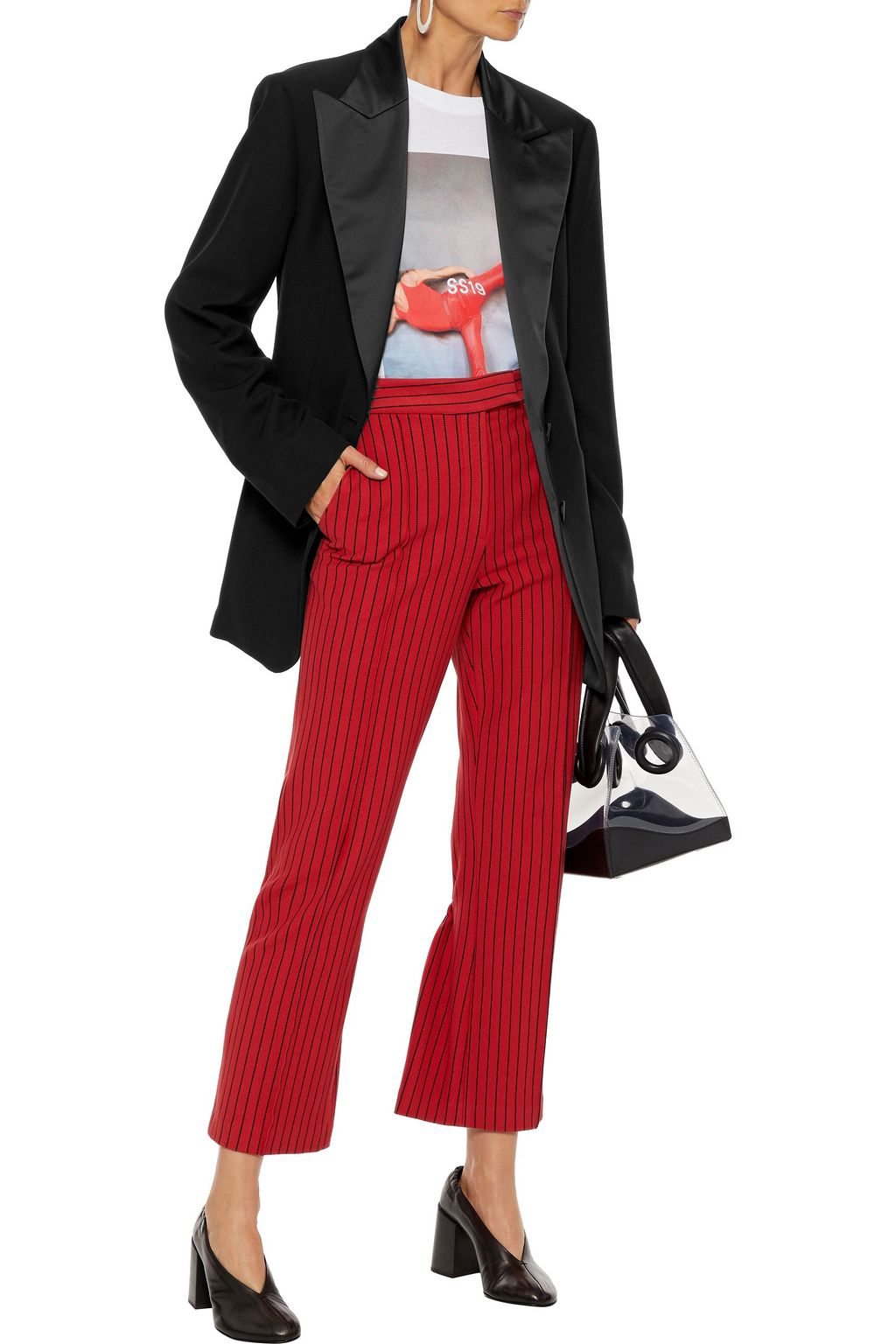ACNE STUDIOS Joelle satin-trimmed wool-blend twill blazer