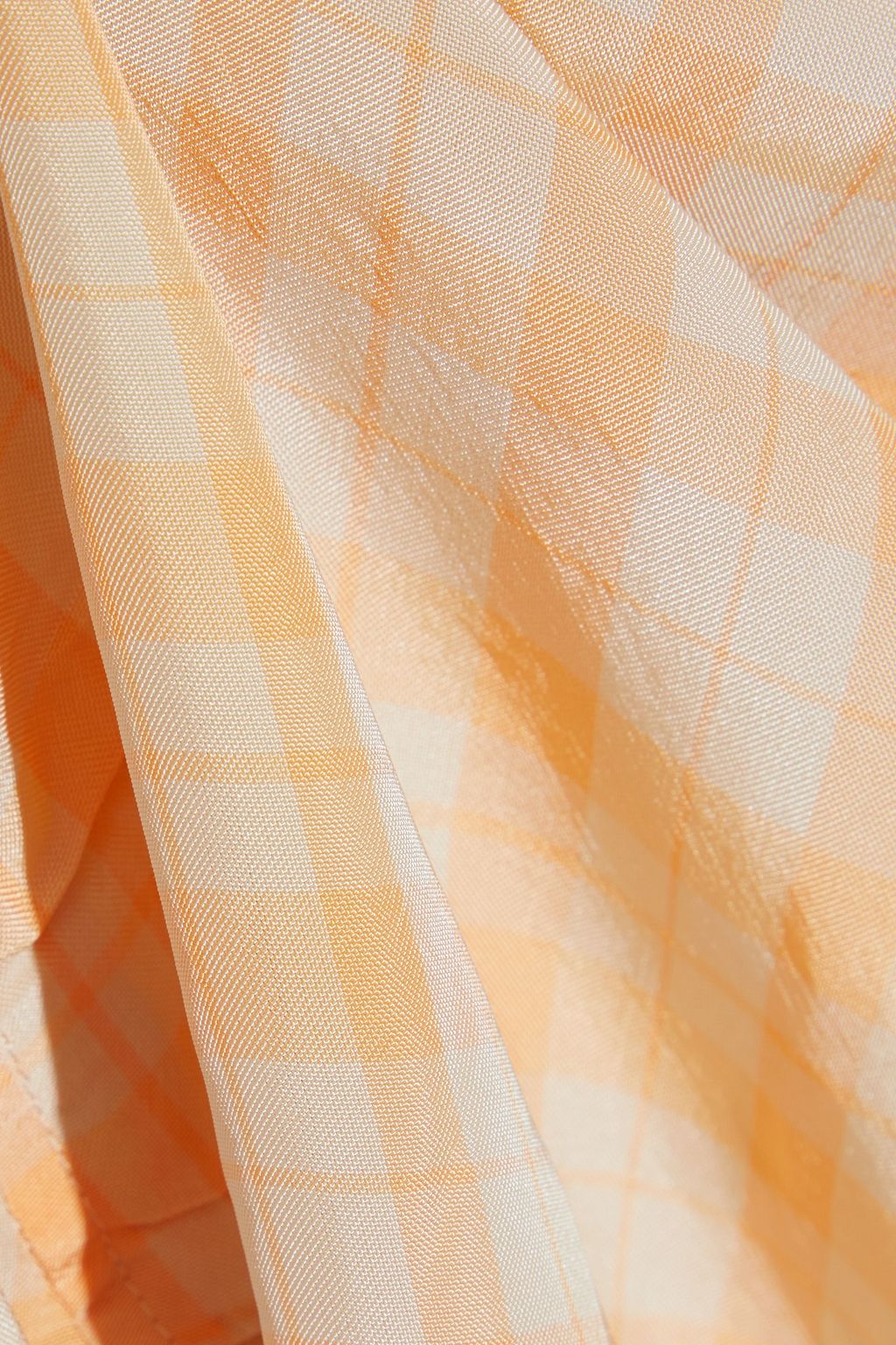 ACNE STUDIOS Iza ruched gingham shell midi skirt
