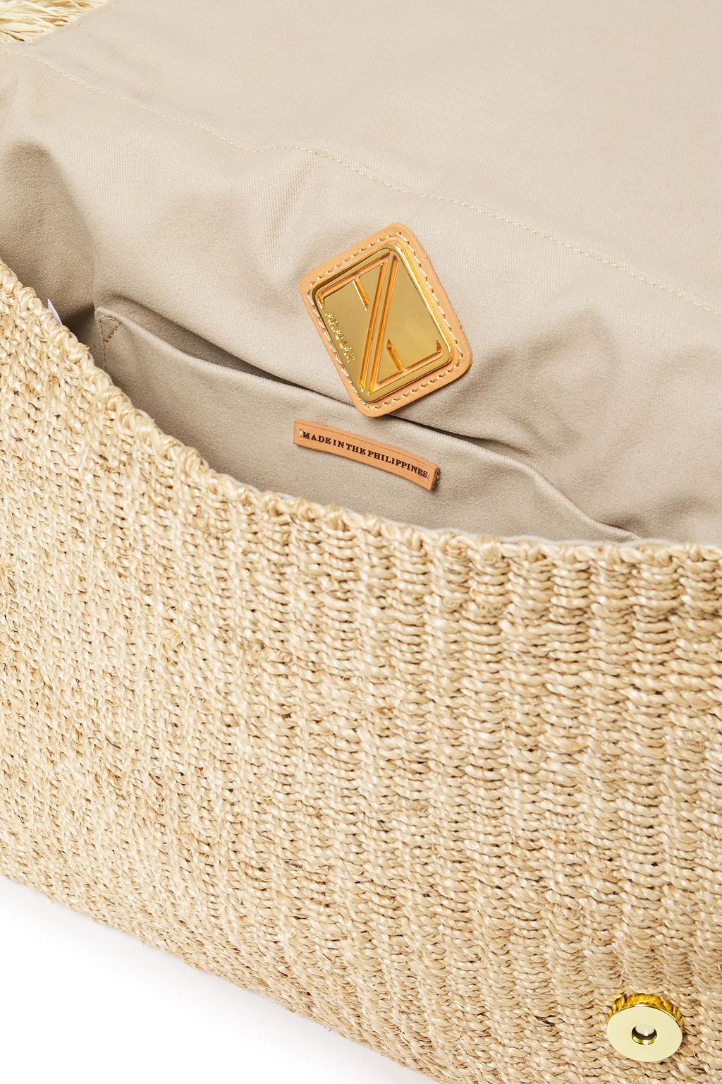 ARANÁZ Marina embellished embroidered hemp-blend shoulder bag