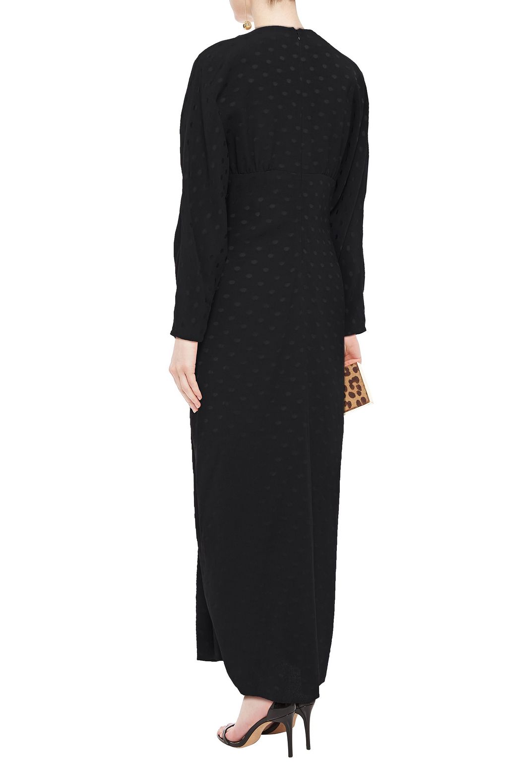 RACIL Rita gathered embellished jacquard maxi dress