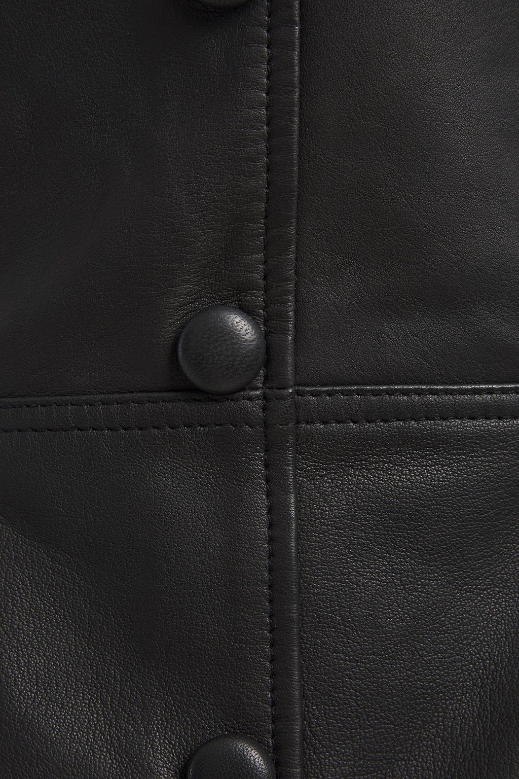 WALTER BAKER Amelia button-embellished leather mini dress