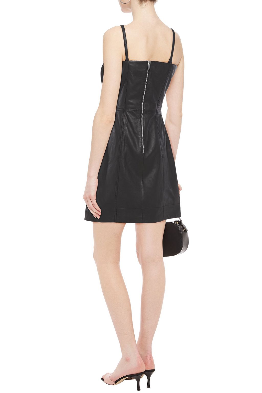 WALTER BAKER Amelia button-embellished leather mini dress