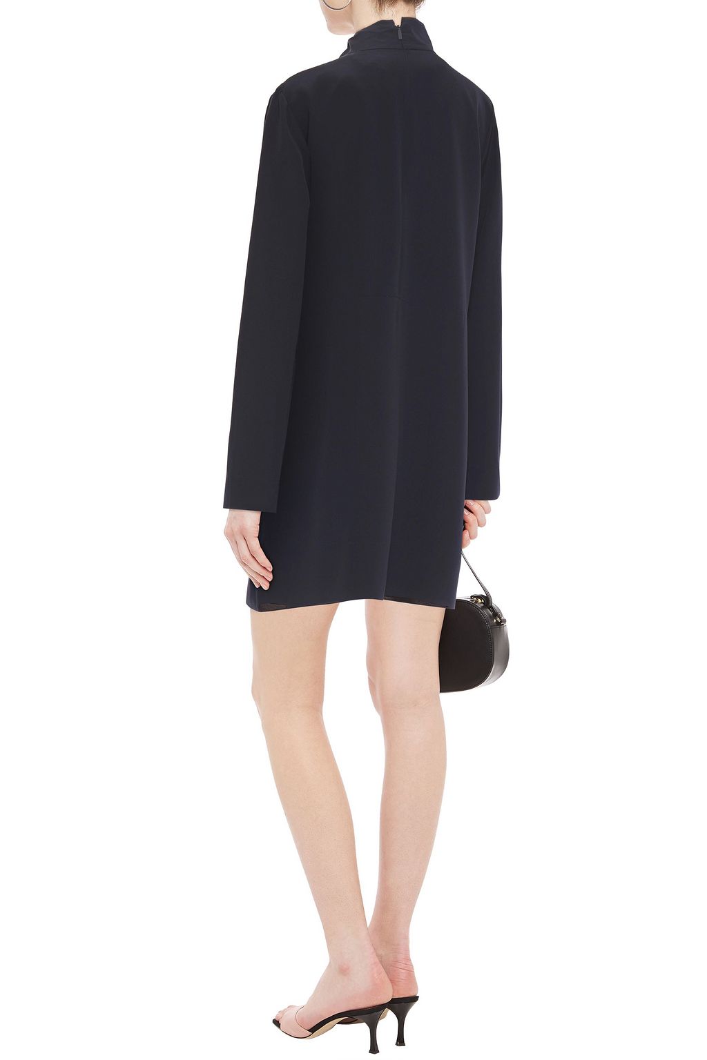 TIBI Tie-neck silk crepe de chine mini dress