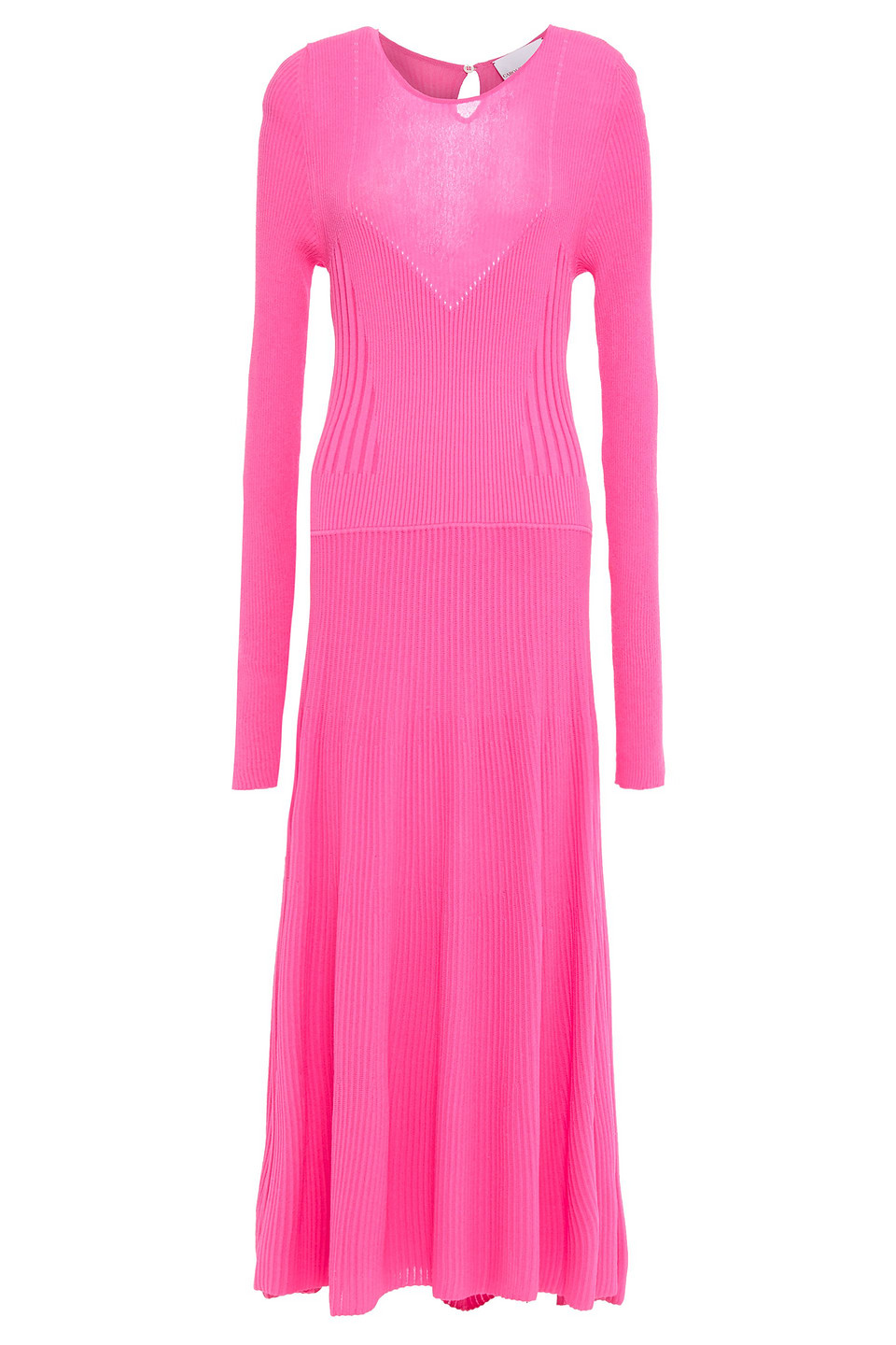 Carolina Herrera Ribbedknit Midi Dress In Bright Pink ModeSens