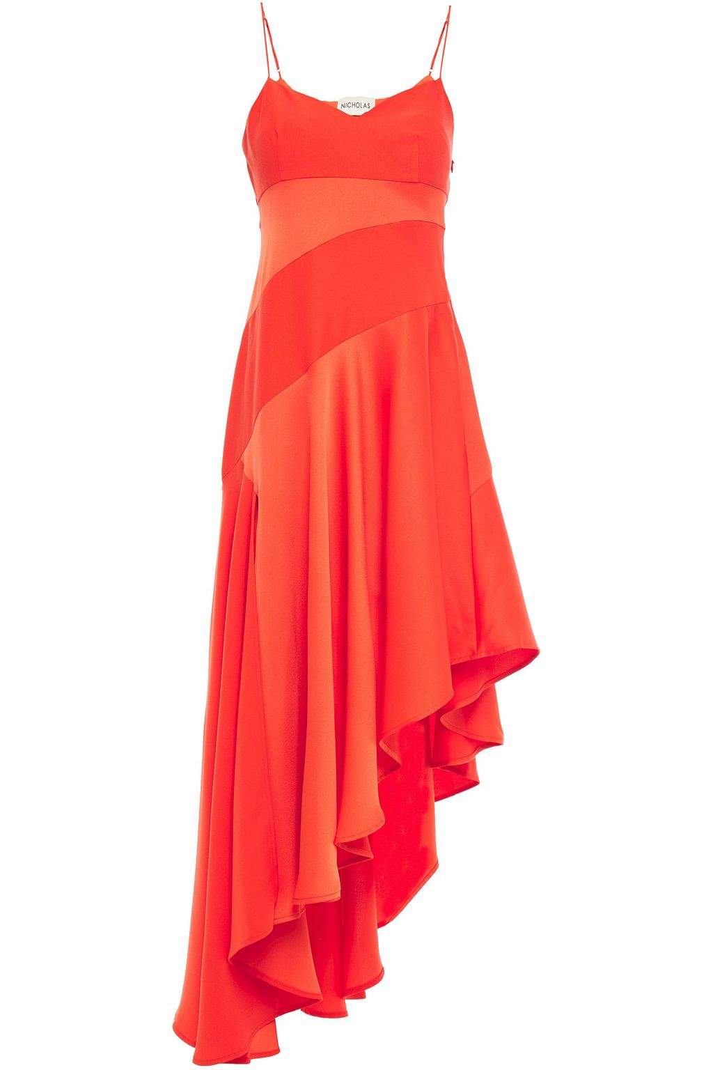 orange crepe dress