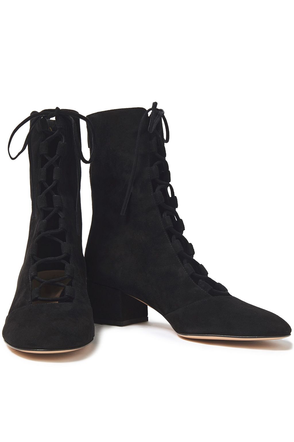 GIANVITO ROSSI Delia lace-up suede ankle boots