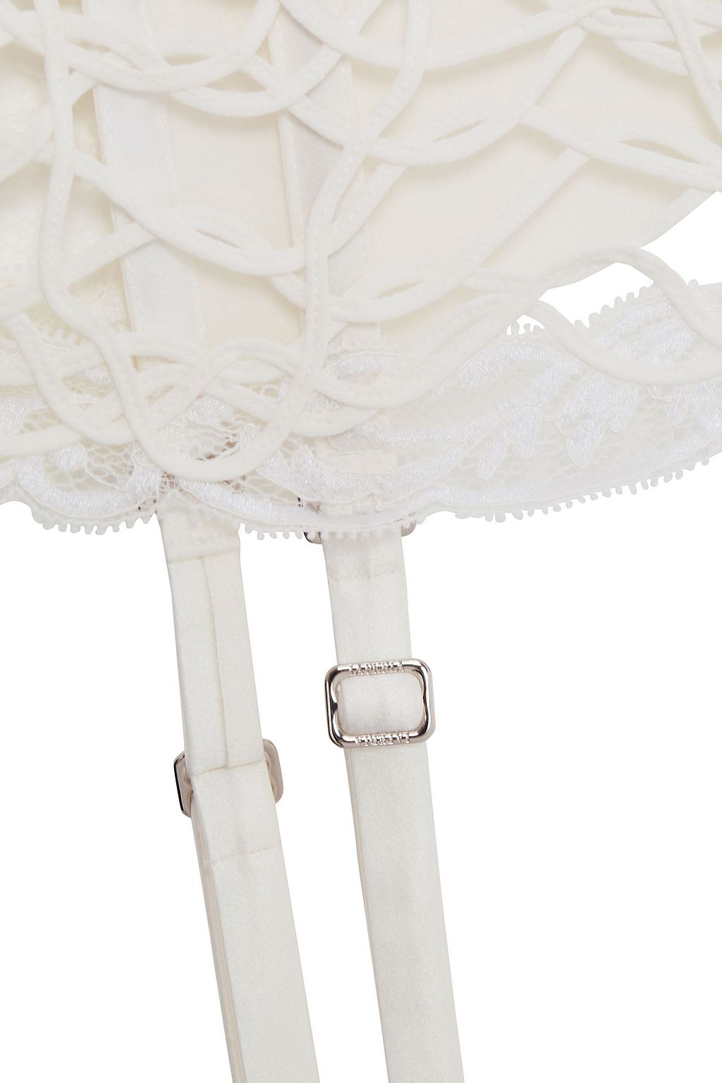 LA PERLA Lace-trimmed silk-blend crepe de chine suspender belt