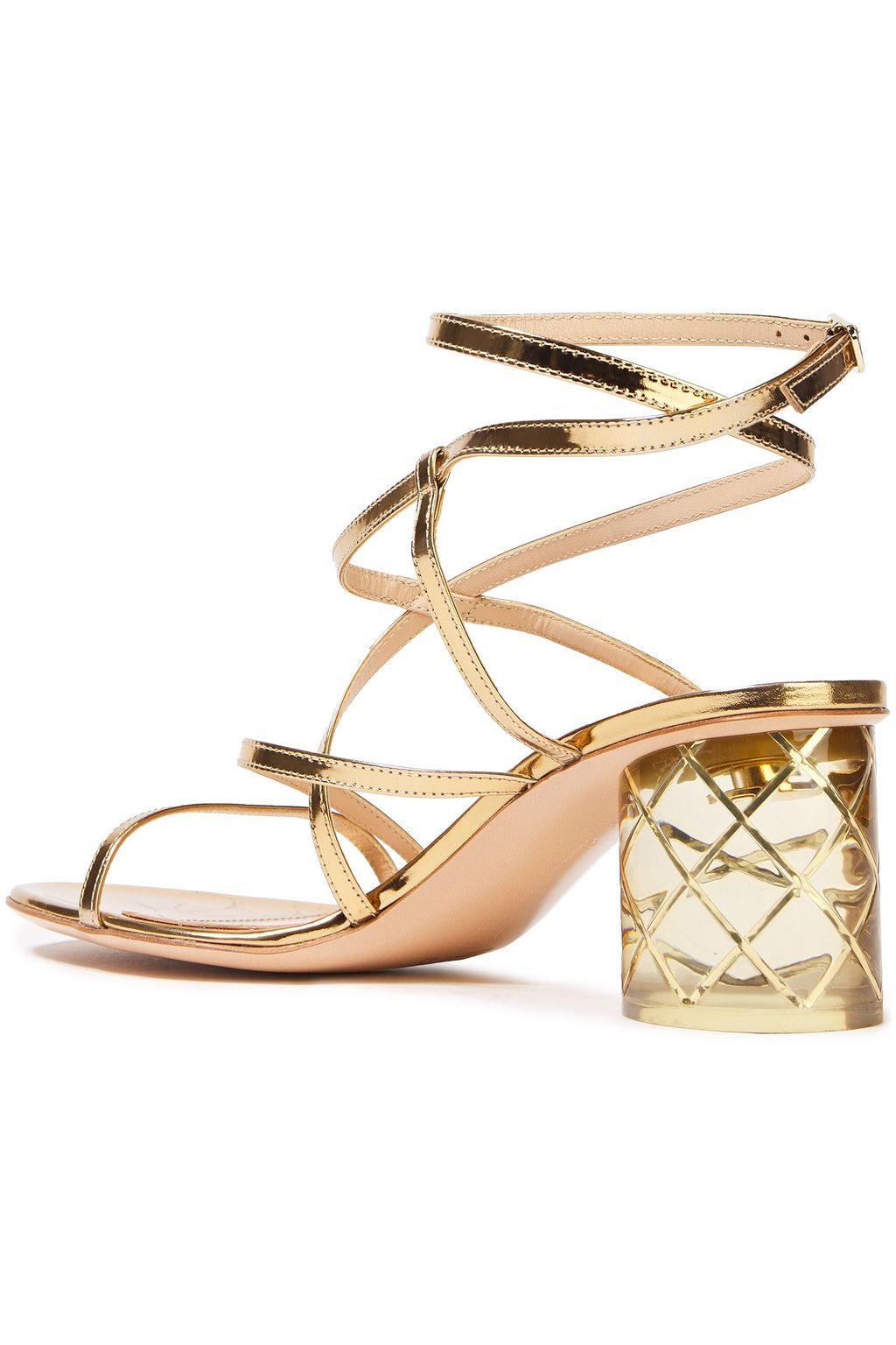 GIANVITO ROSSI Metallic leather sandals