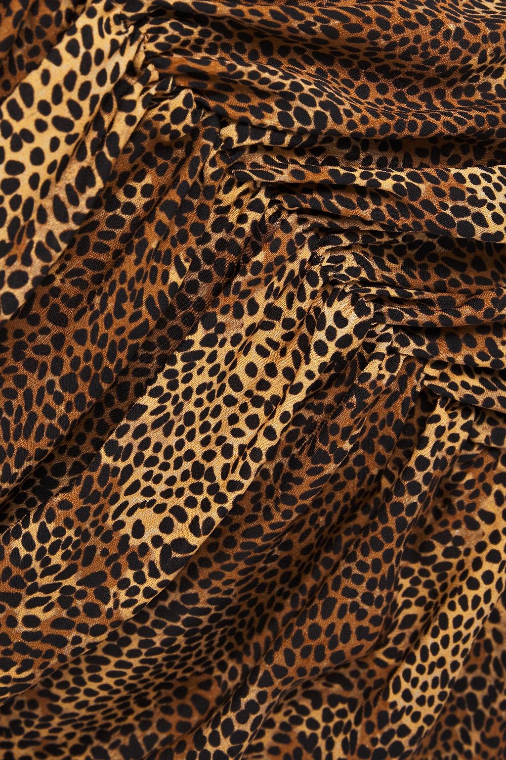 NICHOLAS Asymmetric ruched leopard-print silk-crepe dress
