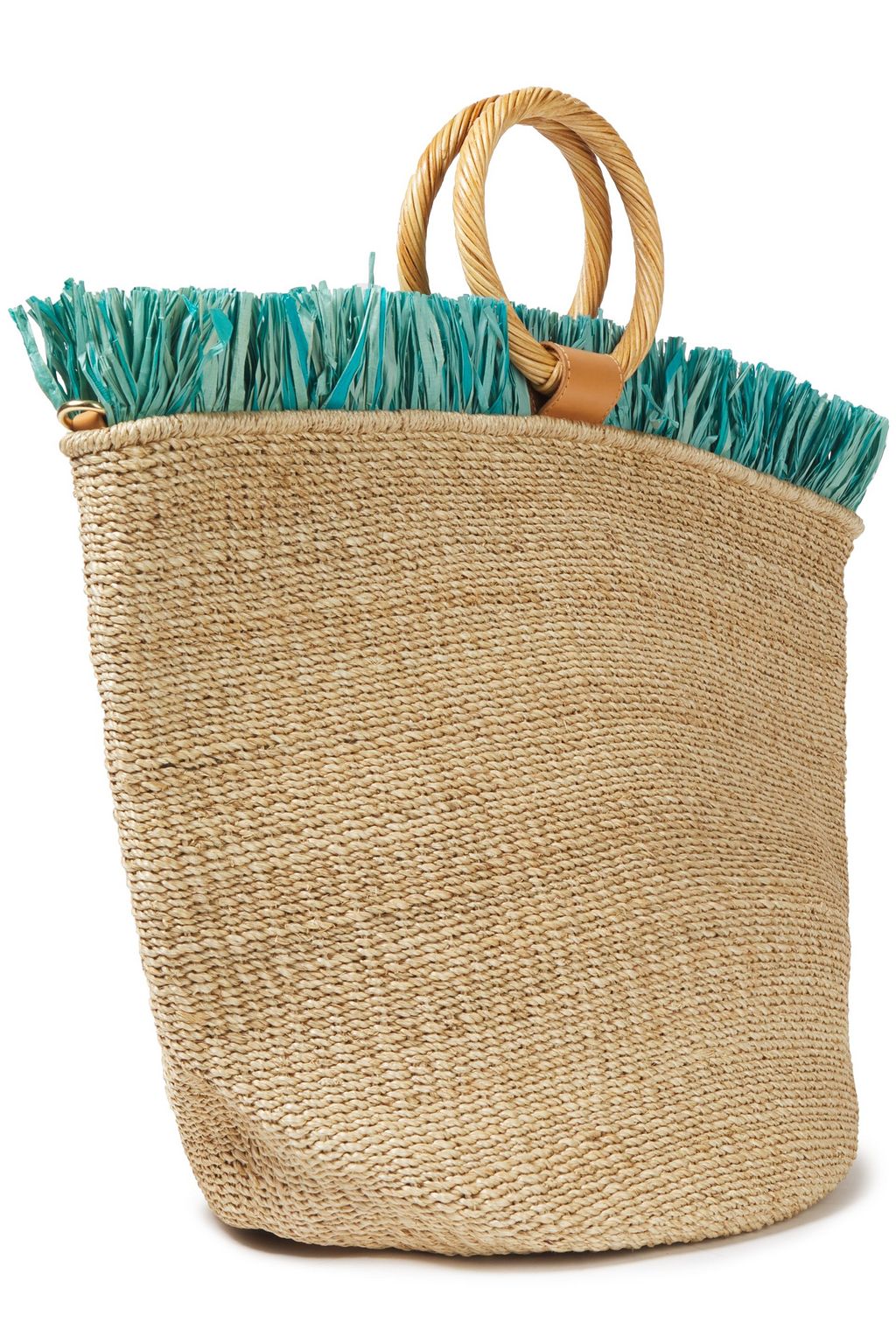 ARANÁZ Carisse leather-trimmed hemp-blend tote