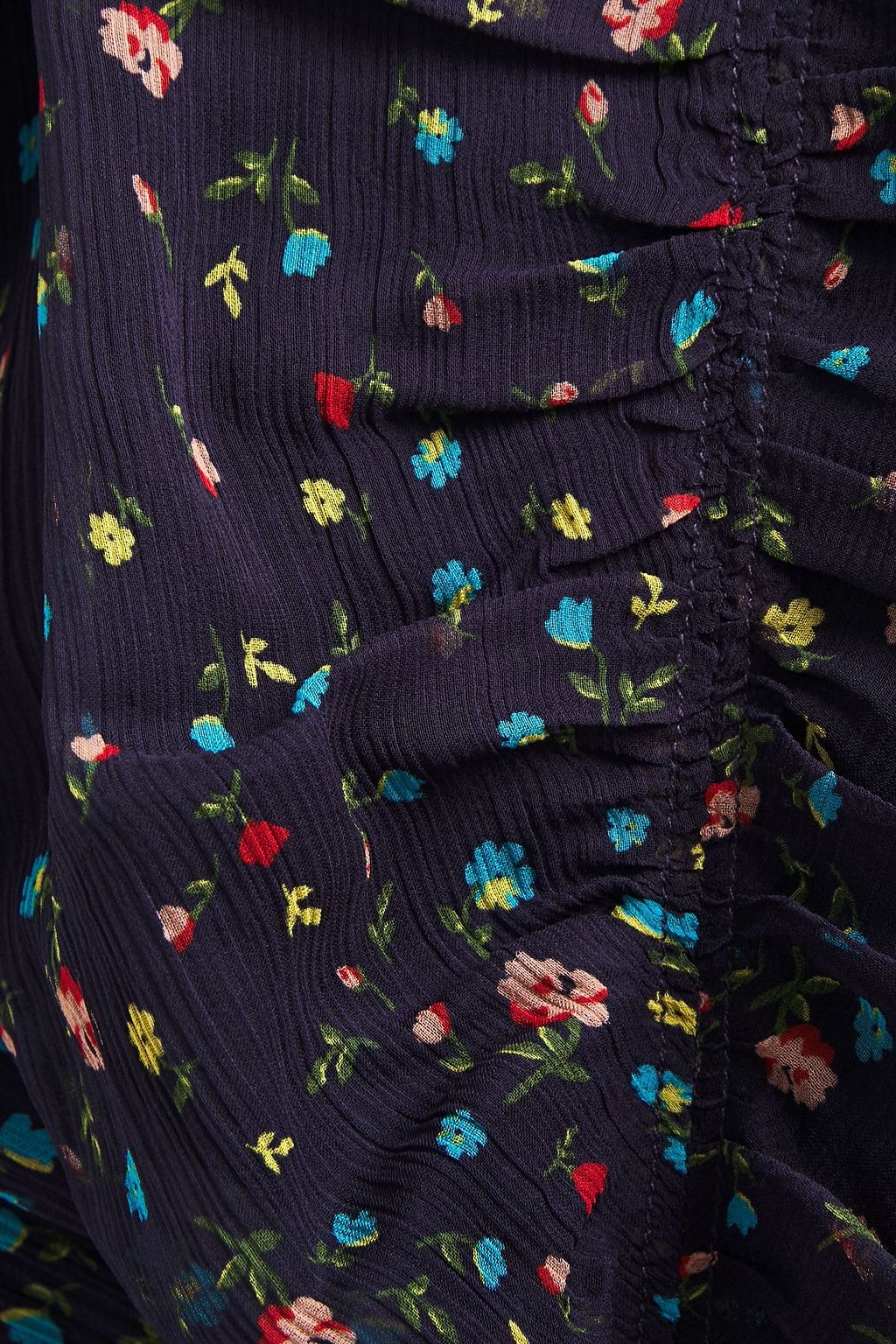NICHOLAS Ruched floral-print silk-georgette midi dress