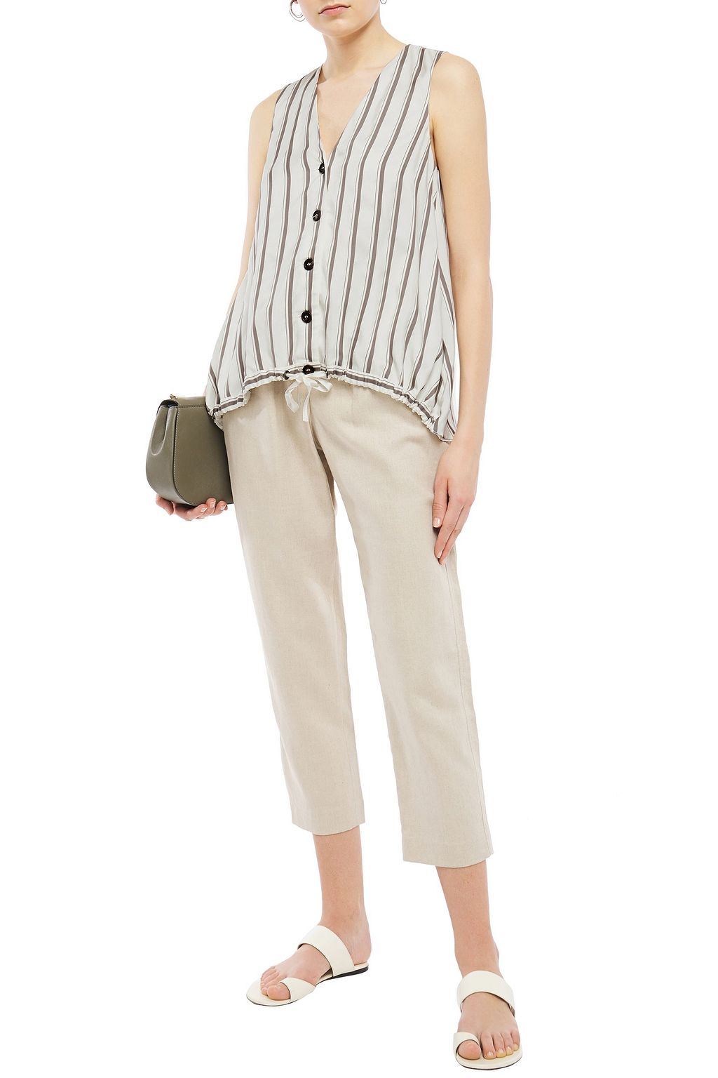 BRUNELLO CUCINELLI Striped silk top