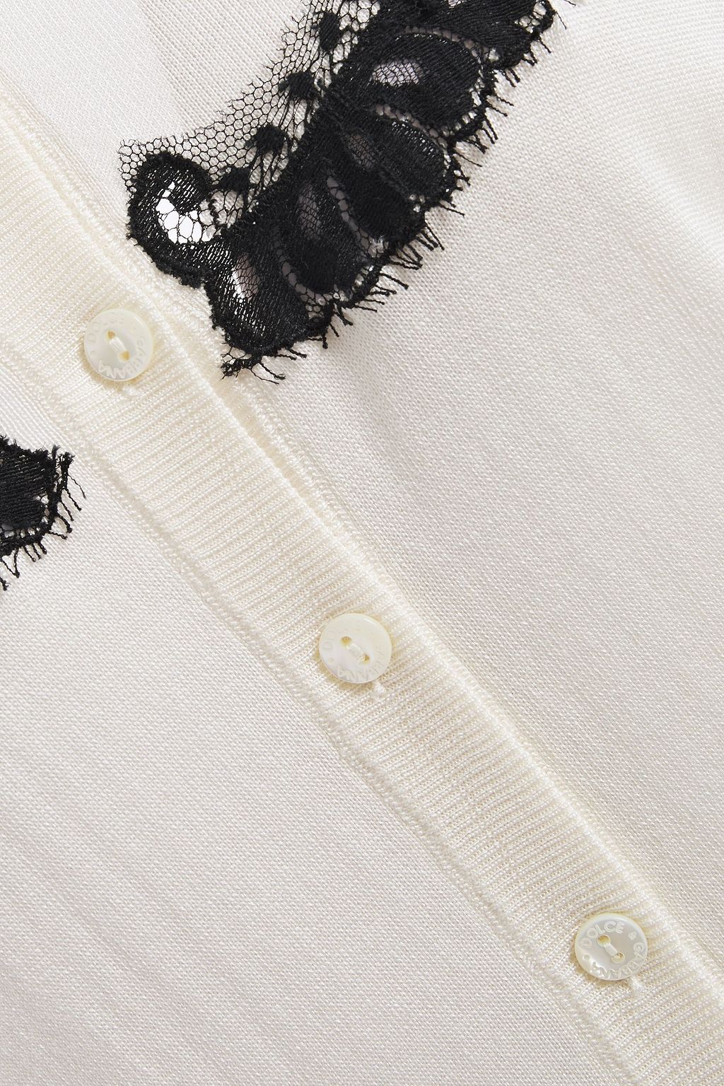 DOLCE&GABBANA Leavers lace-paneled silk cardigan