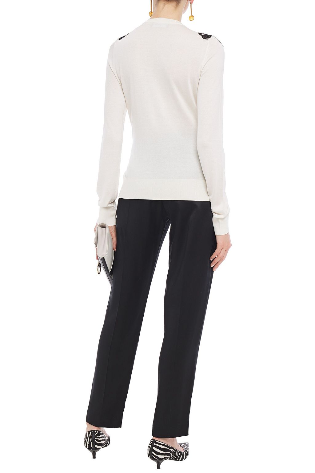 DOLCE&GABBANA Leavers lace-paneled silk cardigan