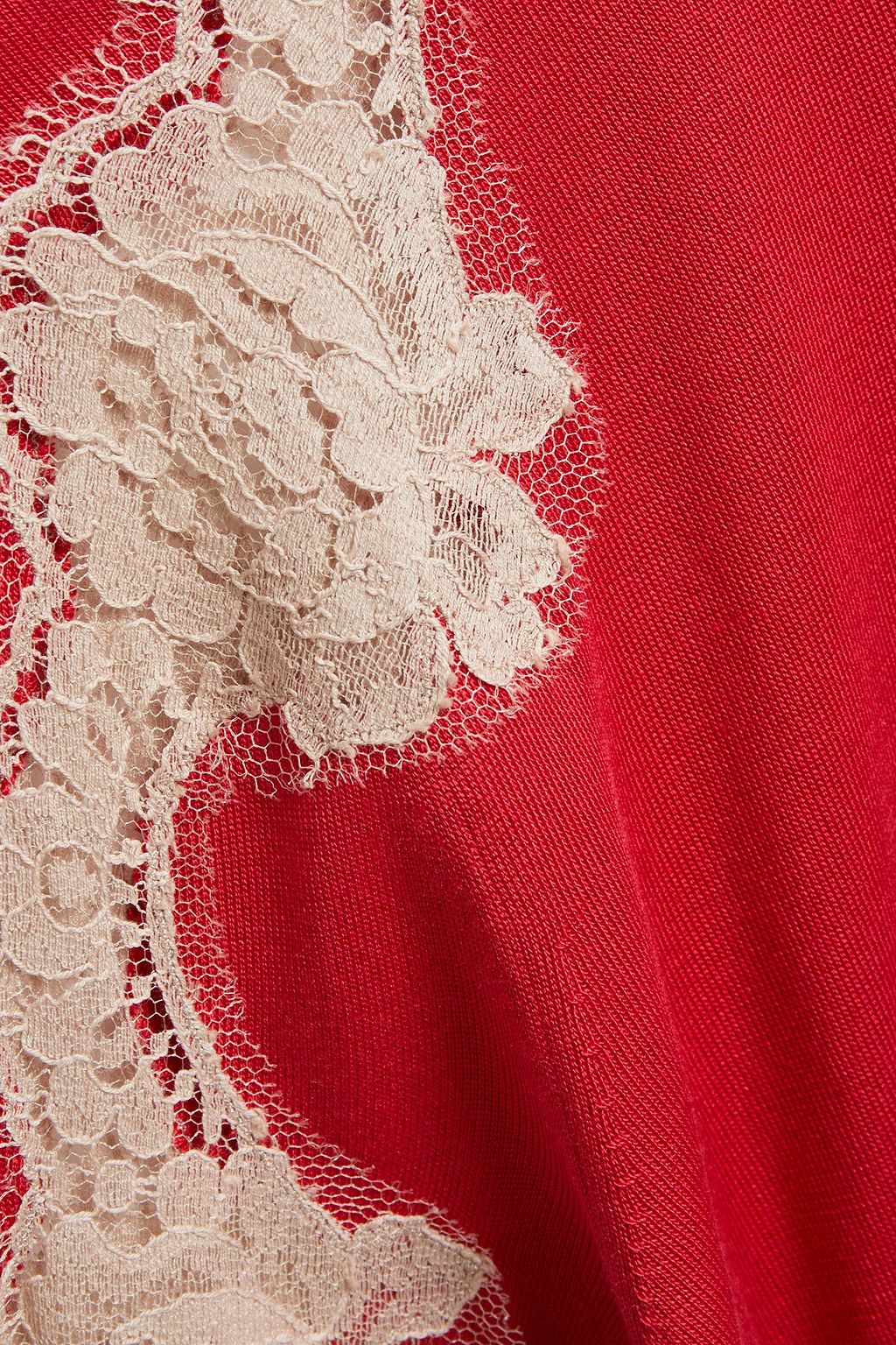 DOLCE&GABBANA Corded lace-paneled silk sweater