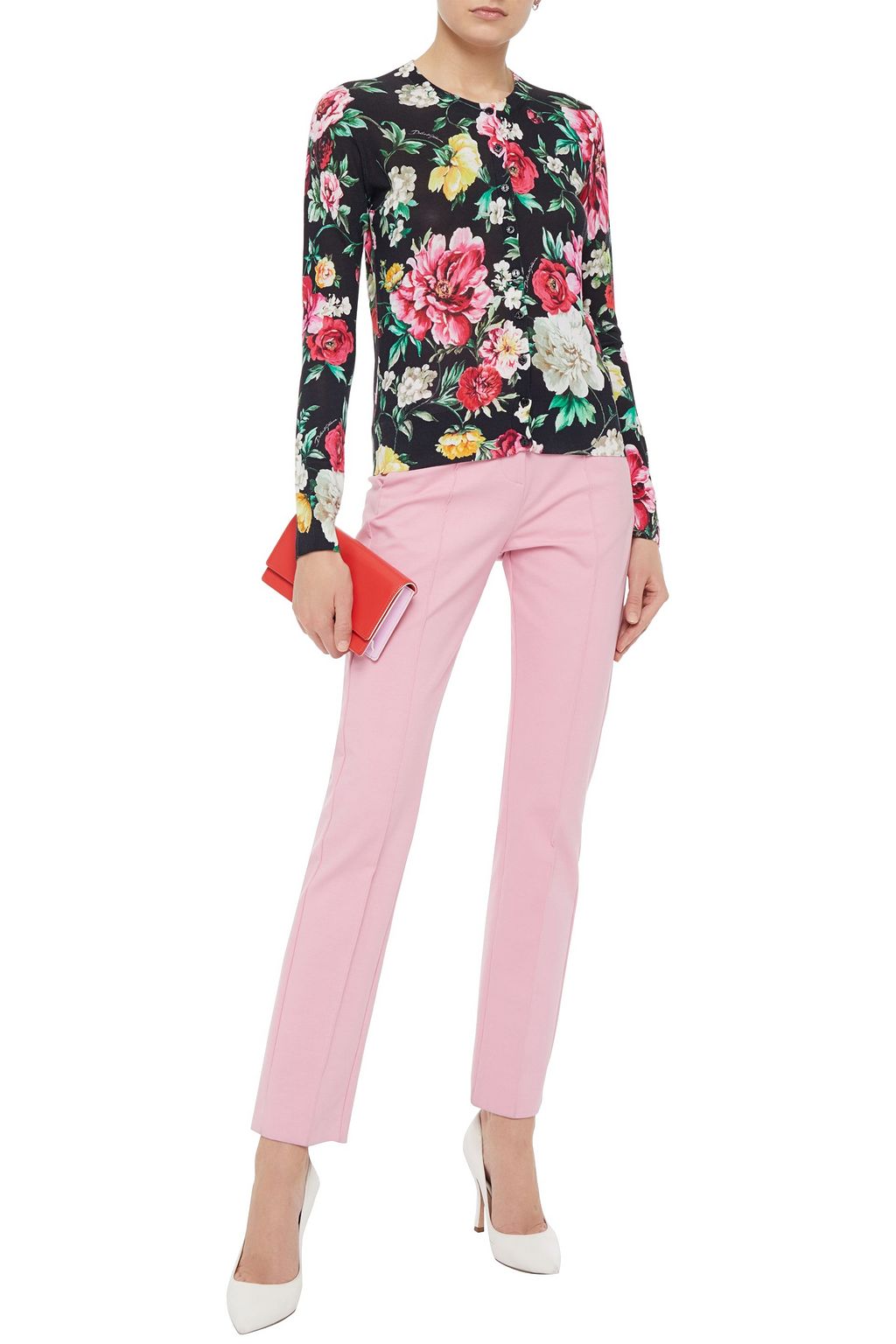DOLCE&GABBANA Floral-print silk cardigan