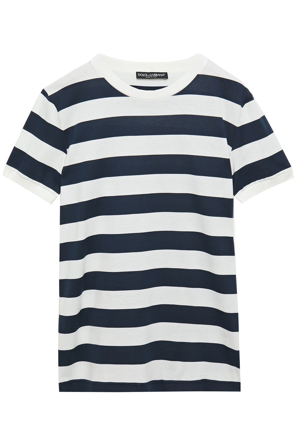 Navy Striped cotton-jersey T-shirt 