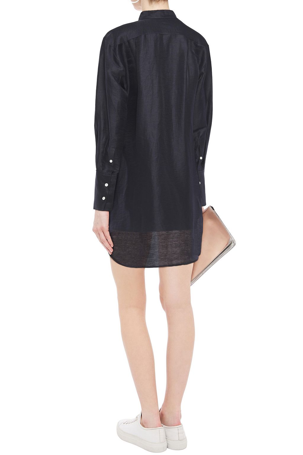 FRAME Clean linen-blend mini shirt dress