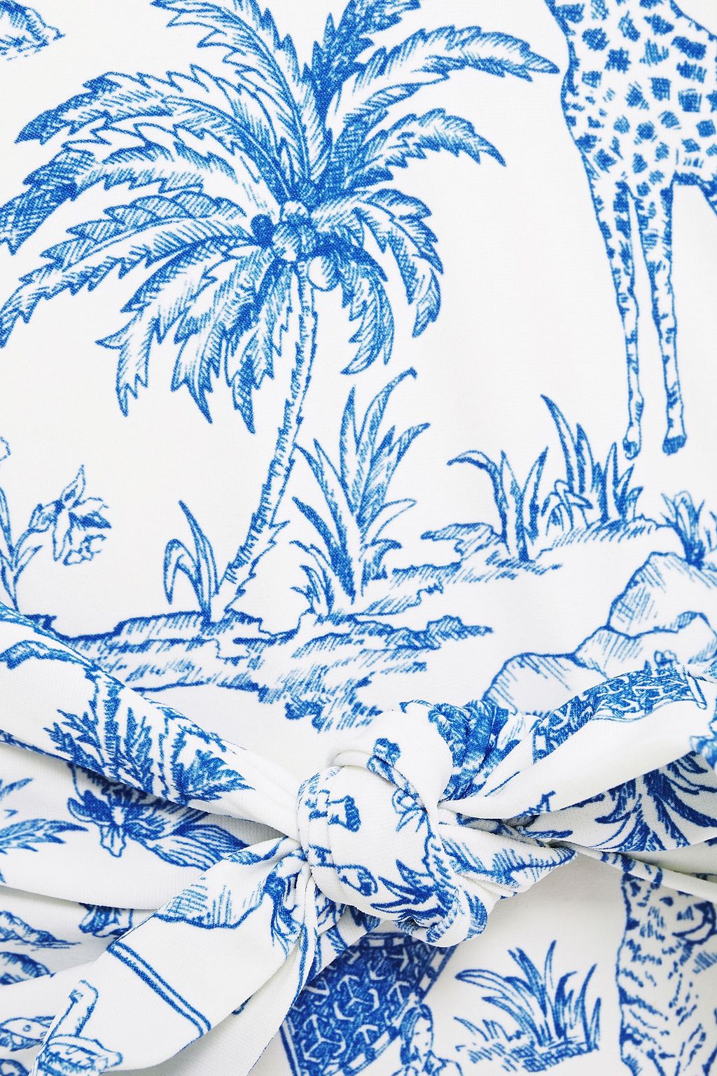 TORY BURCH Knotted printed swimsuit