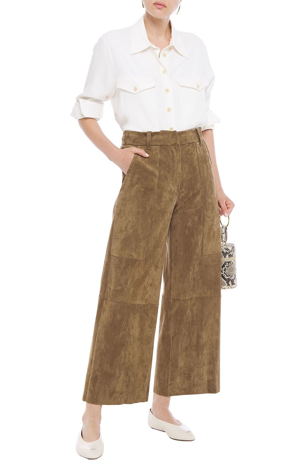 BRUNELLO CUCINELLI Suede wide-leg pants