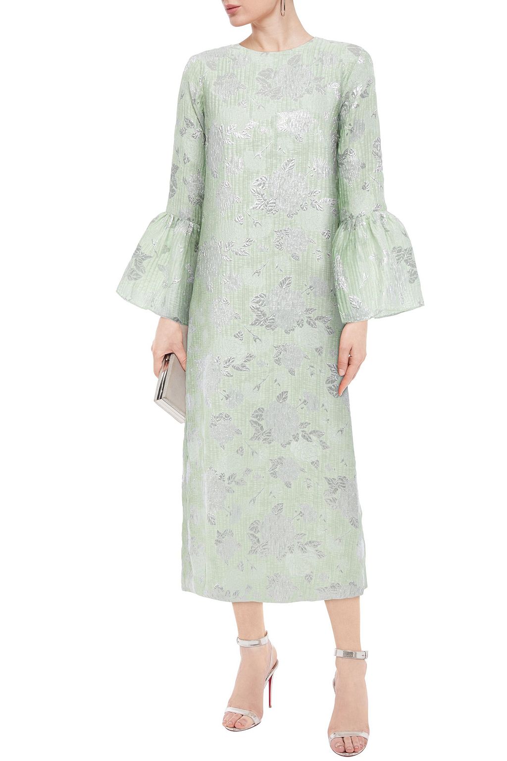 BAMBAH Metallic floral-jacquard kaftan
