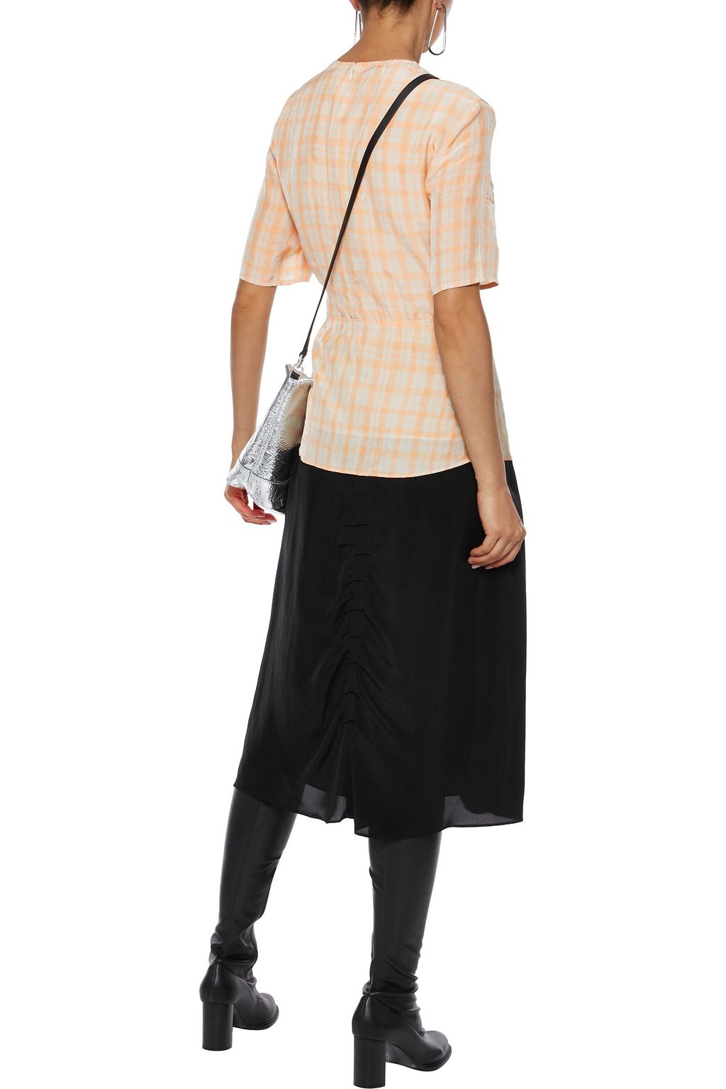 ACNE STUDIOS Iza ruched shell midi skirt