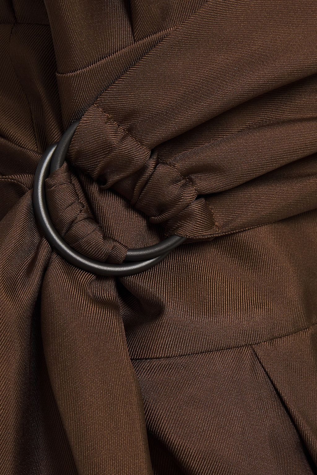 BRUNELLO CUCINELLI Belted cutout silk-twill wide-leg jumpsuit