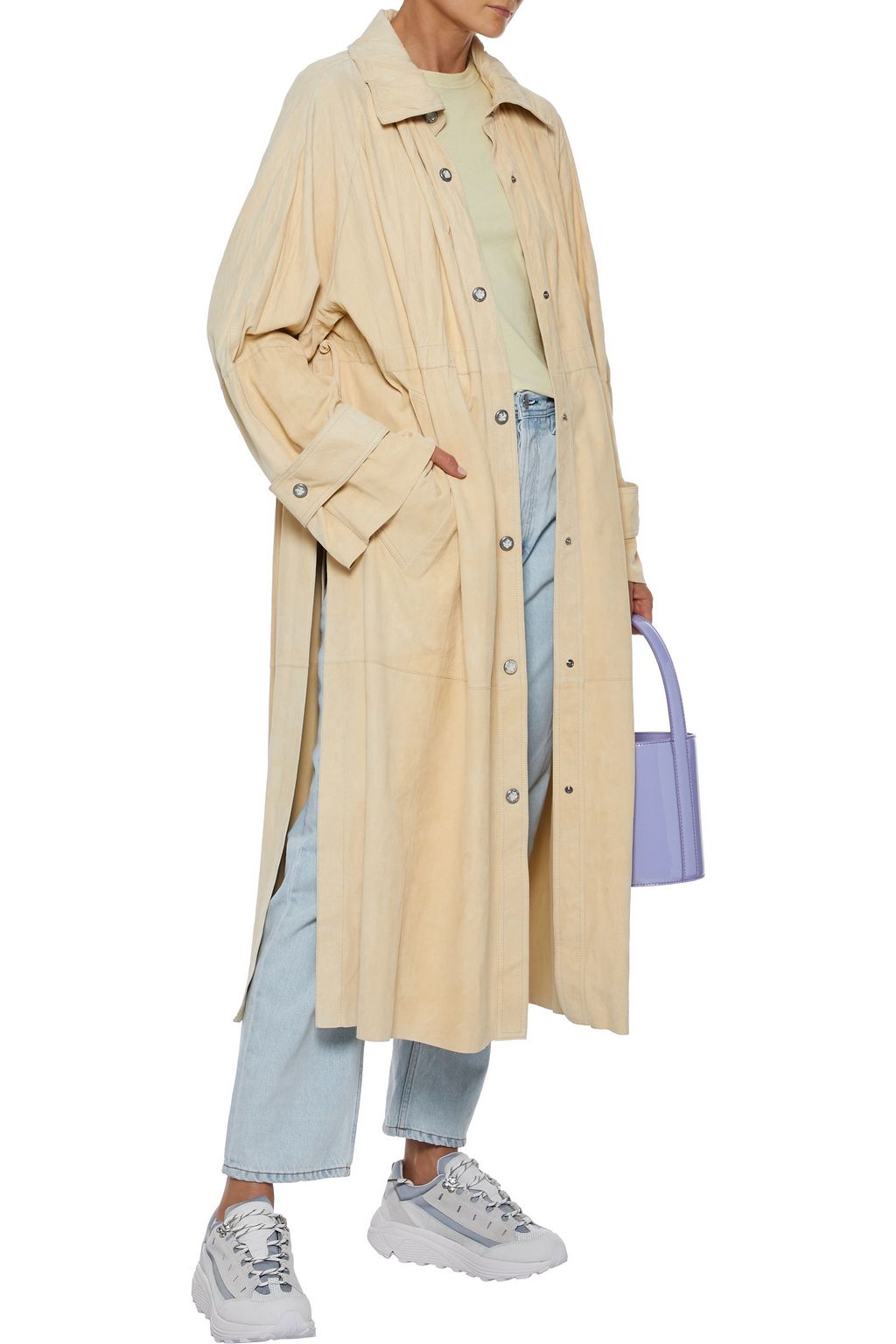 ACNE STUDIOS Lene oversized gathered suede coat