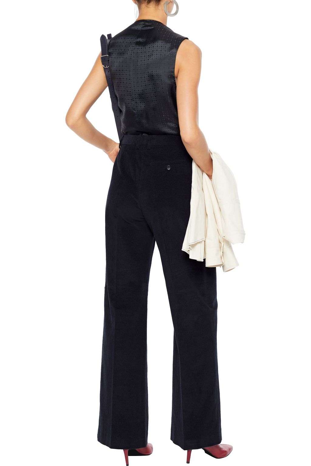 ACNE STUDIOS Pleated cotton-blend corduroy wide-leg pants