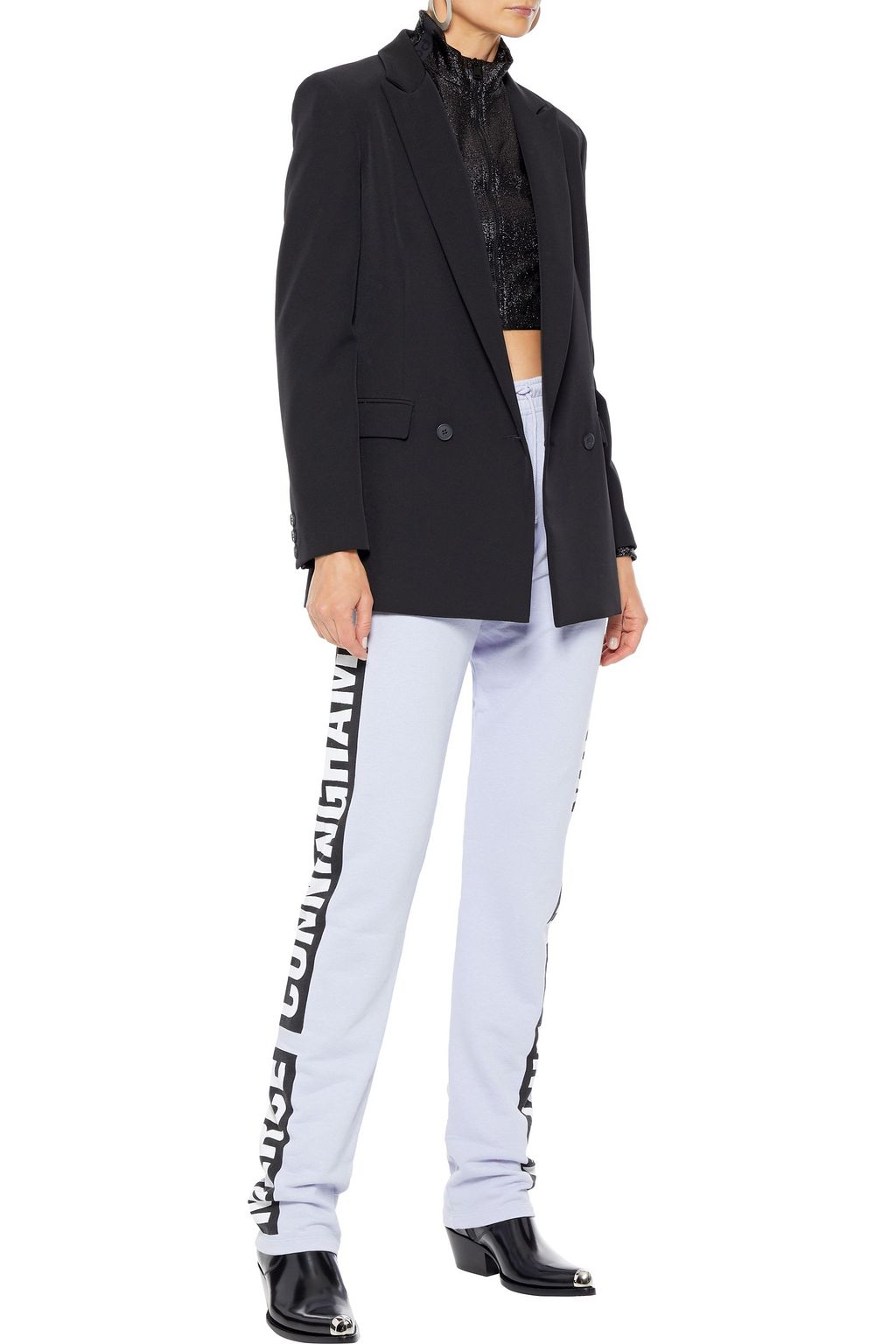 ACNE STUDIOS Fella printed French cotton-terry track pants