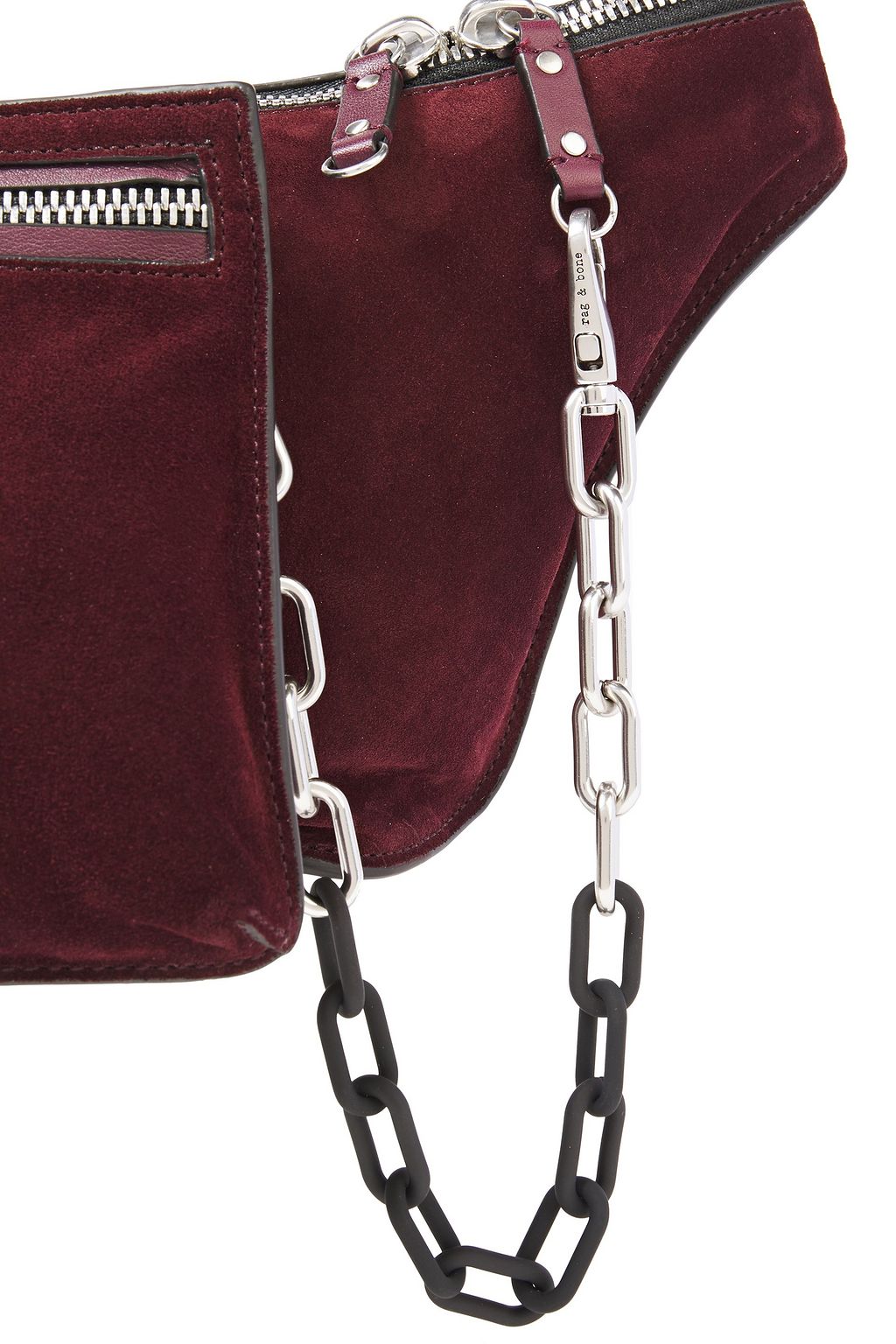 RAG & BONE Elliot large chain-detailed suede and leather belt bag