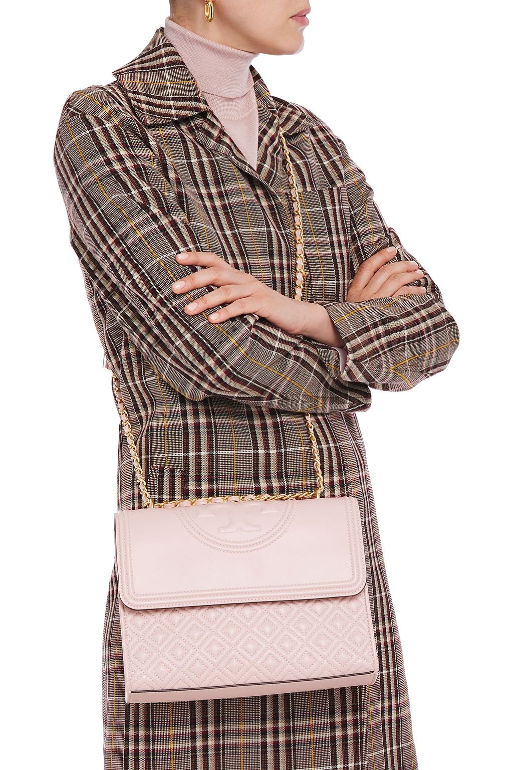 TORY BURCH Fleming embossed quilted leather shoulder bag