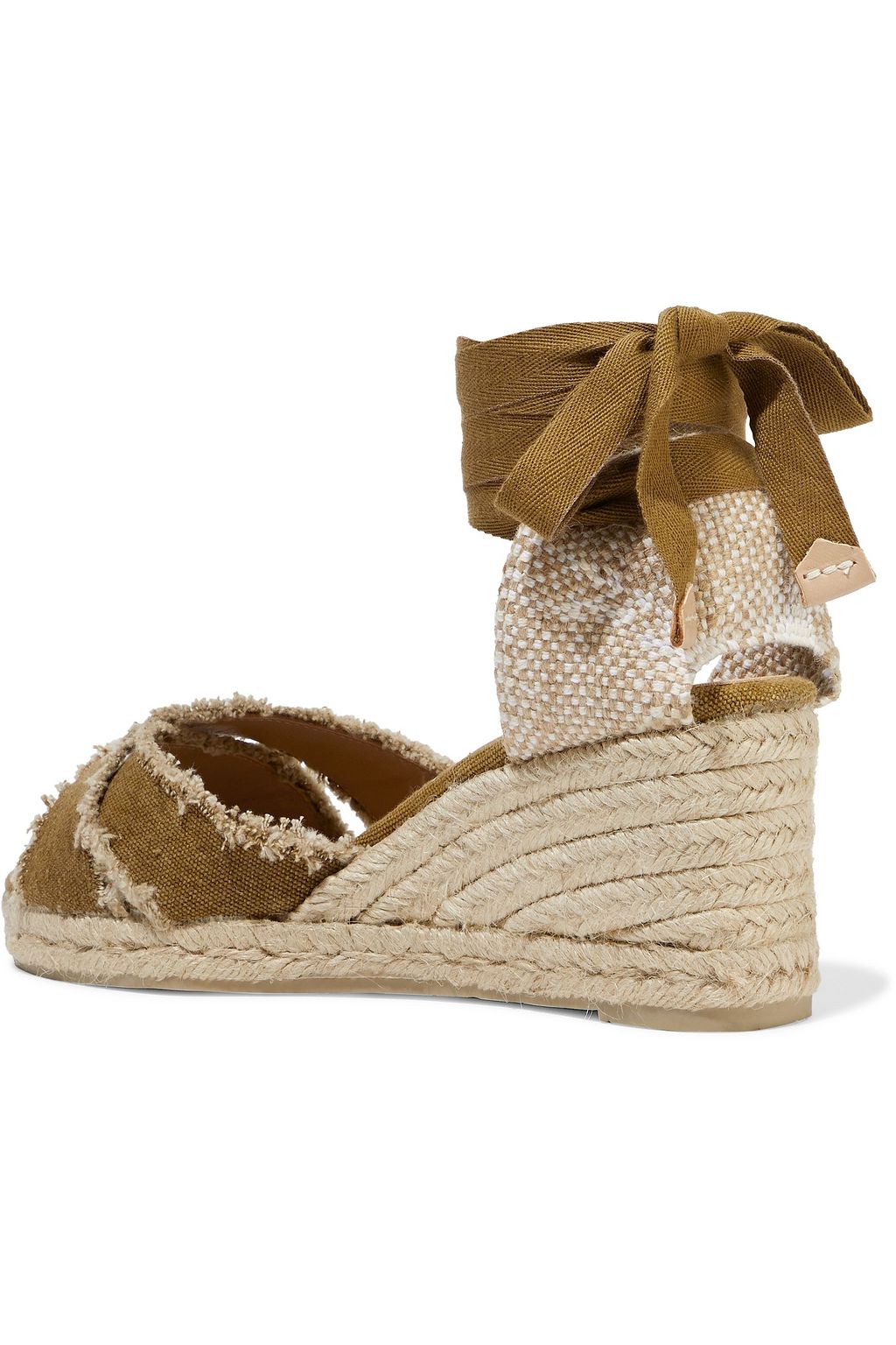 CASTAÑER Bluma frayed cotton-canvas espadrille wedge sandals