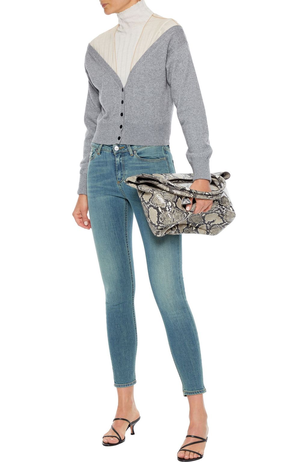 ACNE STUDIOS Skin 5 cropped faded mid-rise skinny jeans
