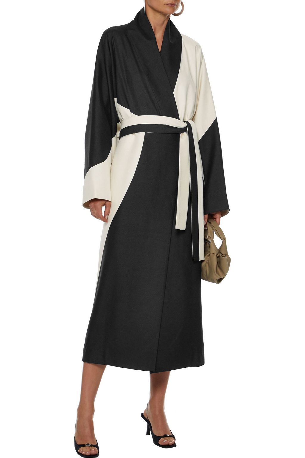 THE ROW Pernise two-tone belted silk coat