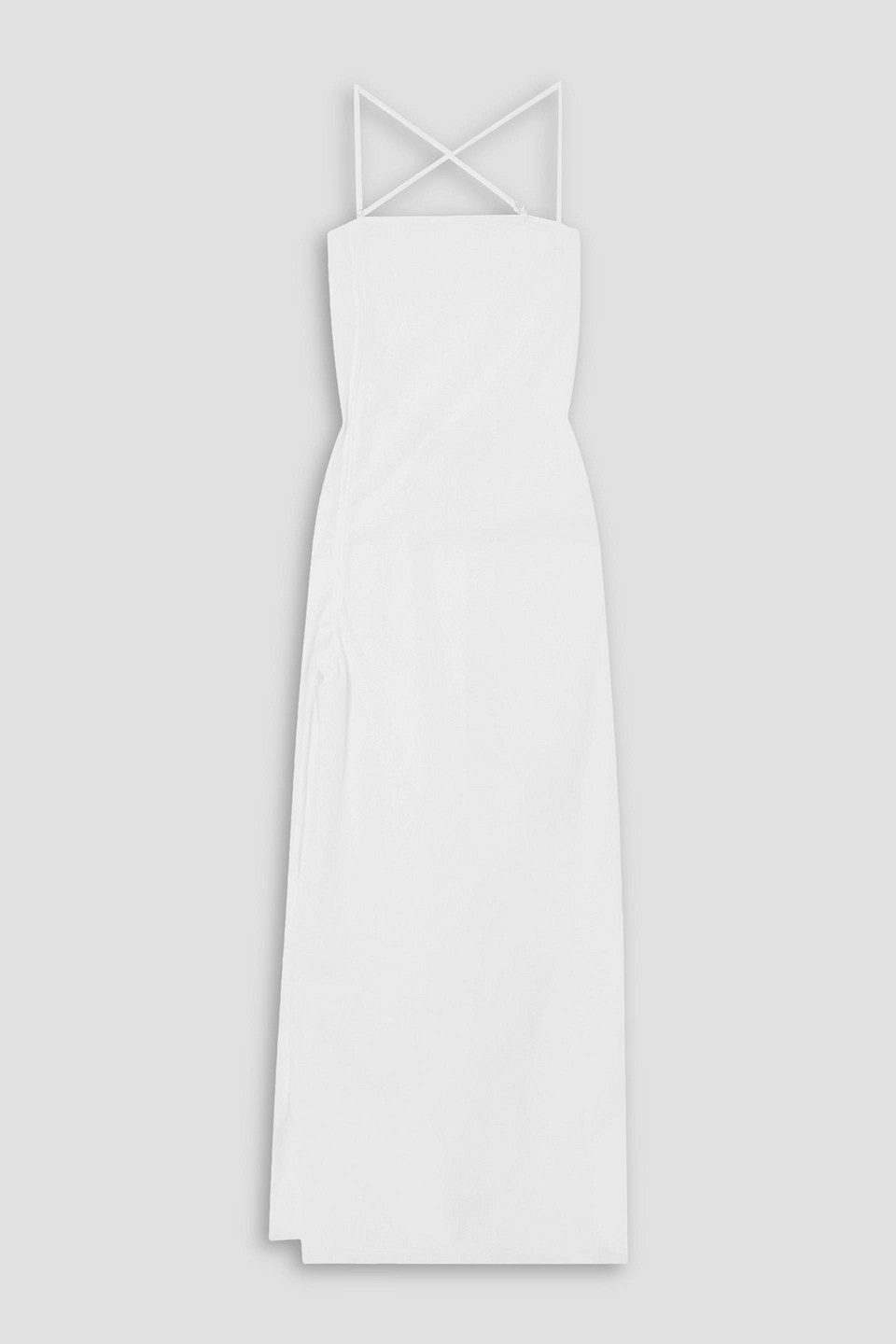 Camilla open-back ruched cotton-poplin maxi dress
