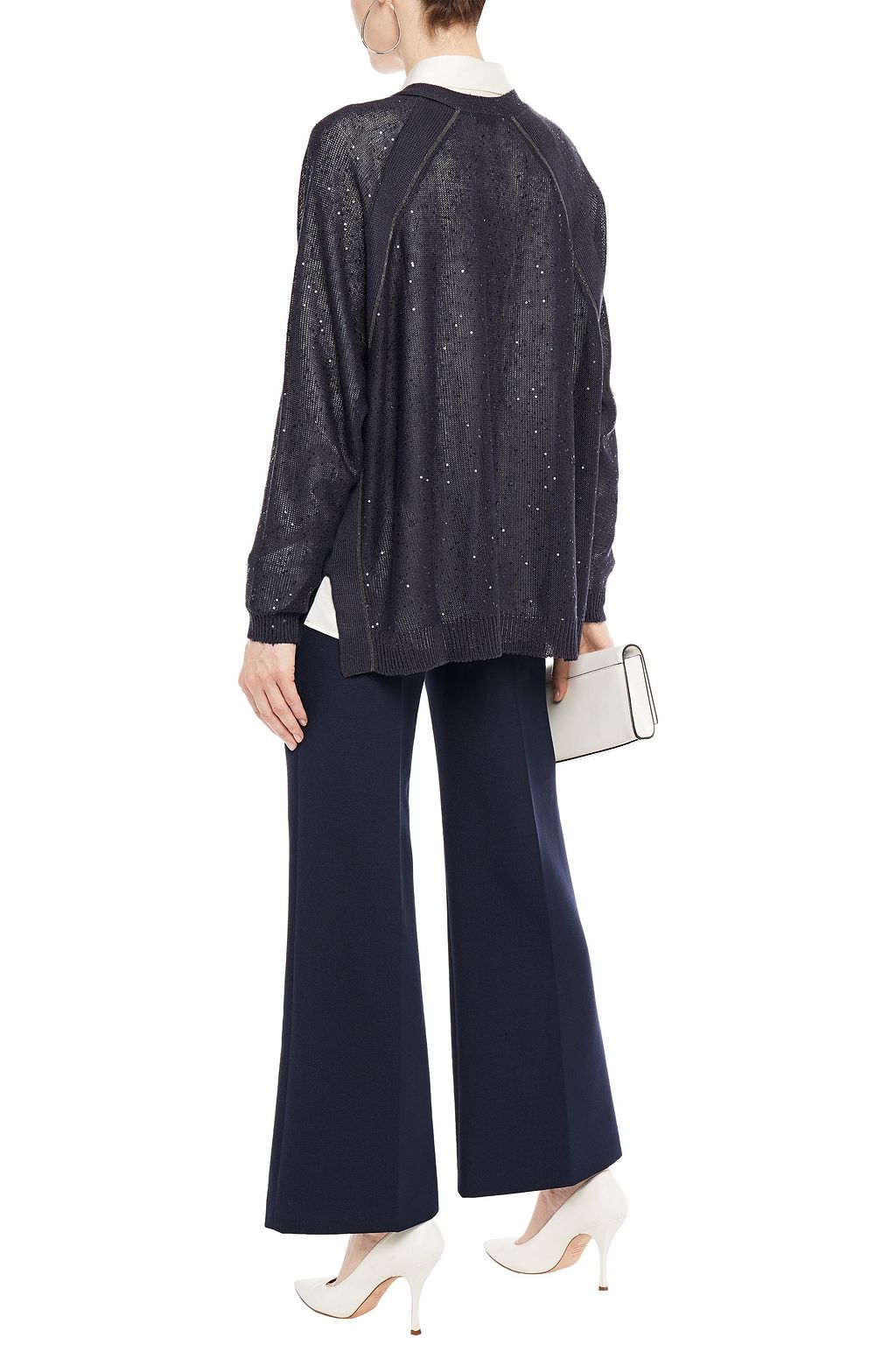 BRUNELLO CUCINELLI Embellished linen and silk-blend cardigan