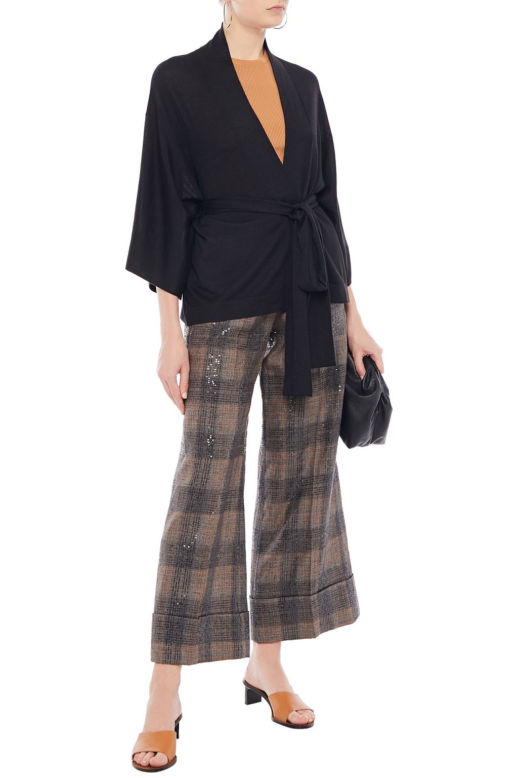 BRUNELLO CUCINELLI Bead-embellished cashmere and silk-blend cardigan