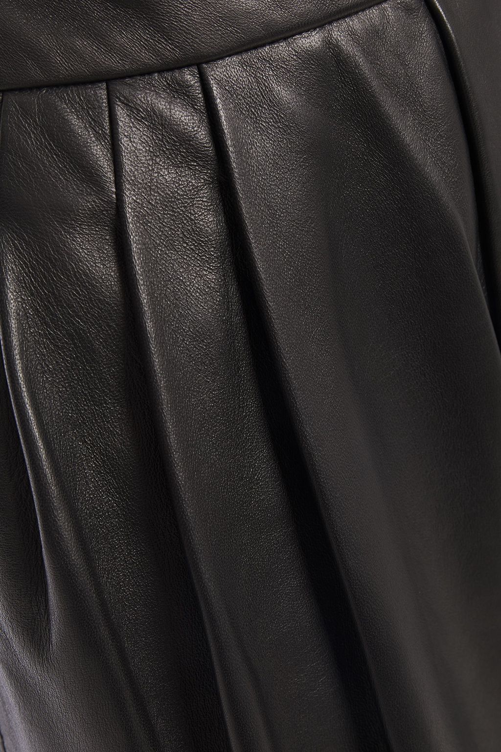 MARC JACOBS Cropped pleated leather straight-leg pants