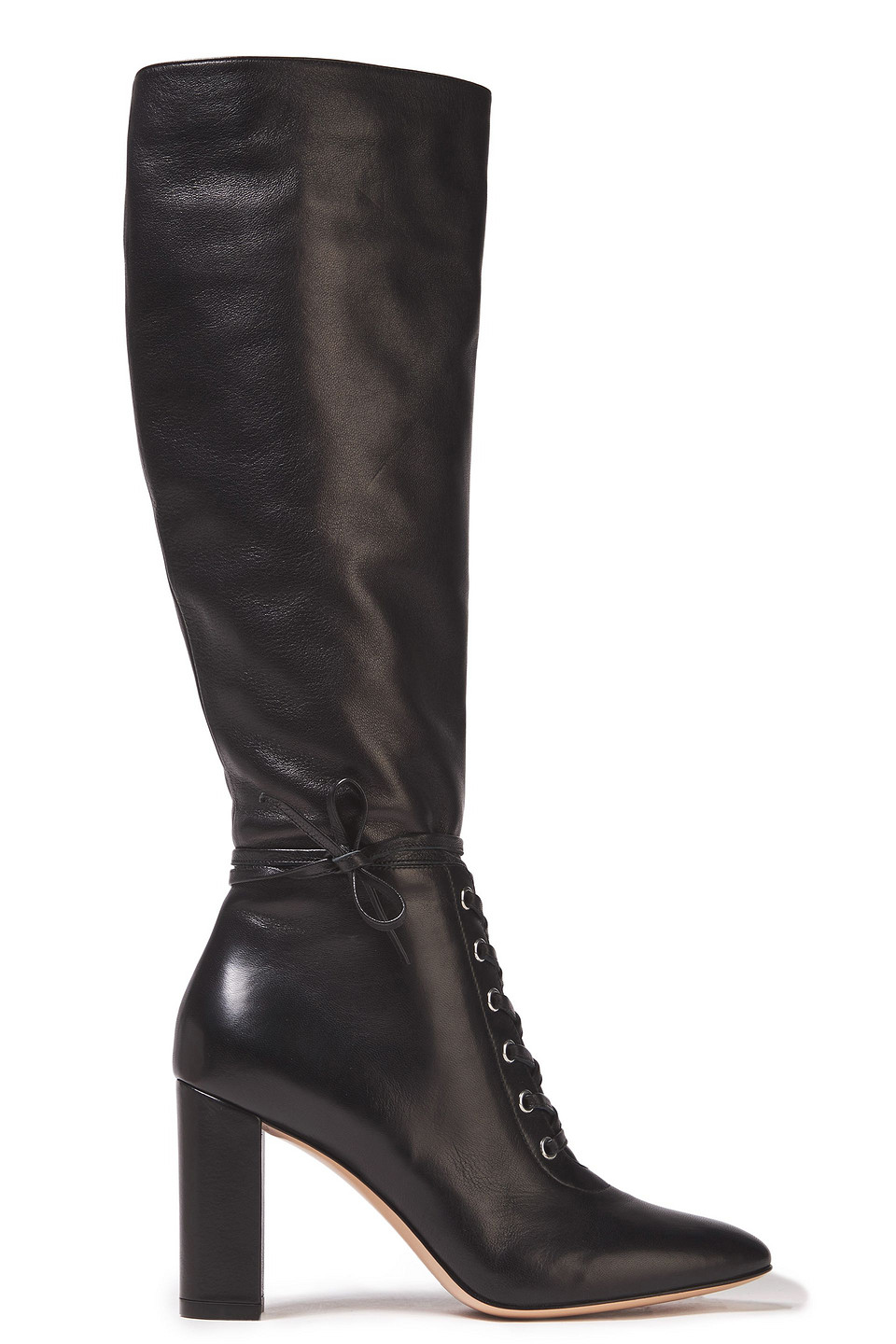 Gianvito Rossi Woman Melissa 85 Lace-up Leather Knee Boots Black Size 40