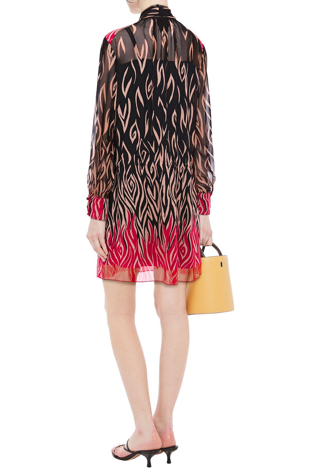 ANNA SUI Pussy-bow printed silk-chiffon mini dress