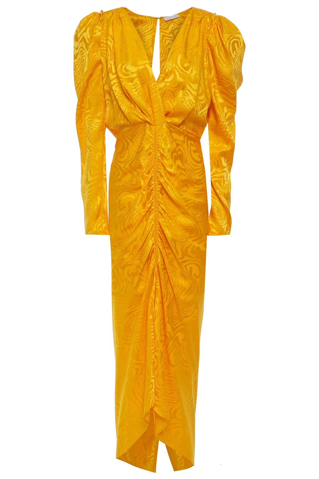 ruched jacquard midi dress