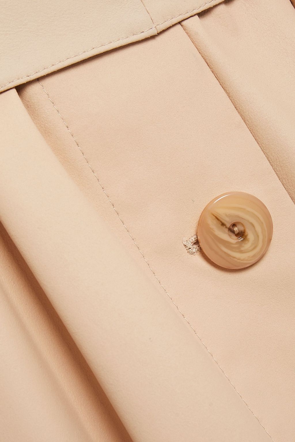 DROME Belted gathered leather coat