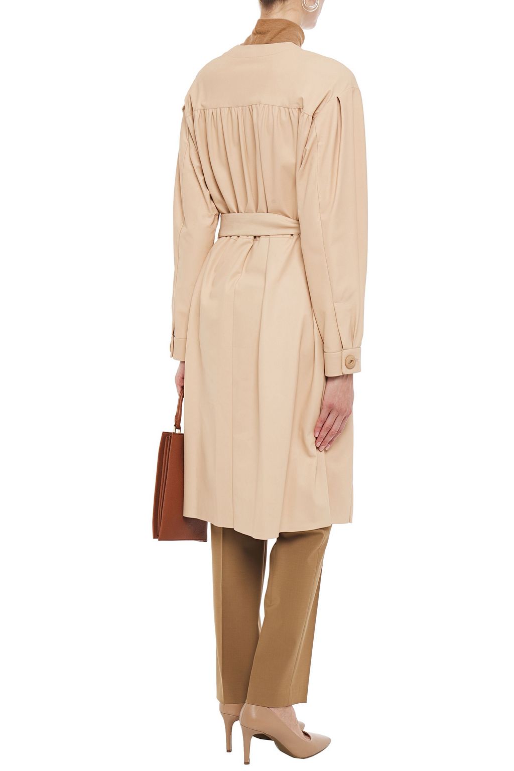 DROME Belted gathered leather coat