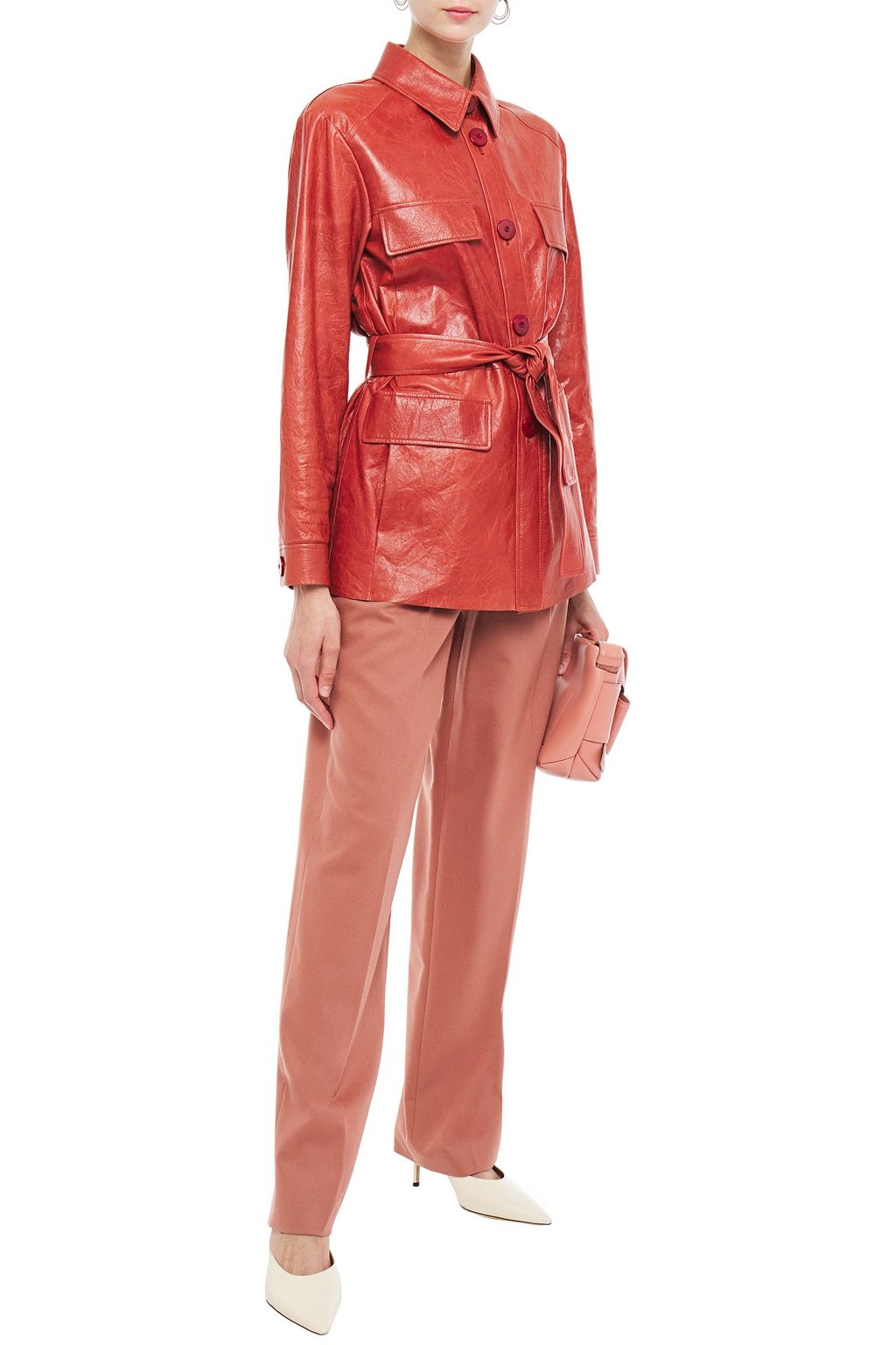 DROME Belted leather jacket